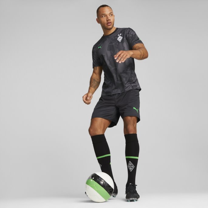 Svart-fantom Svart-grønn Borussia M Nchengladbach 22-23 Replica Shorts Menn Puma På Tilbud
