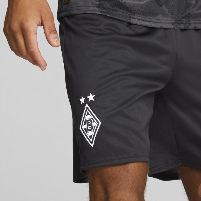 Svart-fantom Svart-grønn Borussia M Nchengladbach 22-23 Replica Shorts Menn Puma På Tilbud