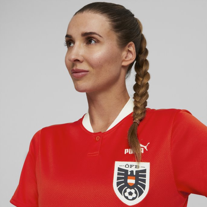 Puma På Salg Austria Home 22-23 Replica Jersey Dame Rød-hvit