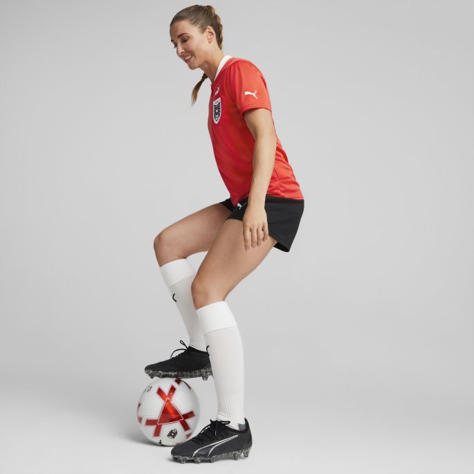 Puma På Salg Austria Home 22-23 Replica Jersey Dame Rød-hvit