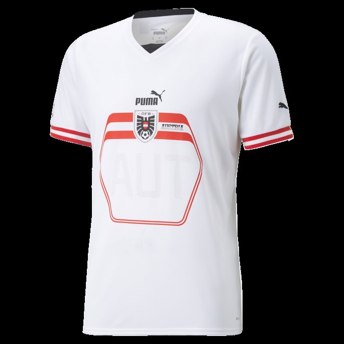 Hvit-svart Austria Borte 22-23 Replica Jersey Herre Puma På Salg