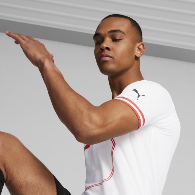 østerrike Borte '22-'23 Herre-replika Jersey Puma På Salg Hvit-svart