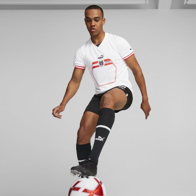 østerrike Borte '22-'23 Herre-replika Jersey Puma På Salg Hvit-svart