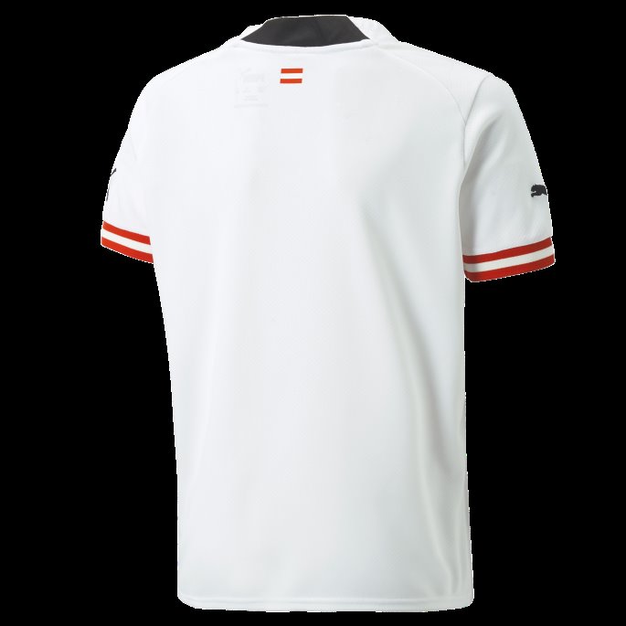 Hvit-svart Puma På Salg østerrike Borte 22-23 Replica Jersey Ungdom
