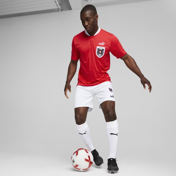 Hvit-svart Puma På Salg Austria Home 22-23 Replica Shorts Herre