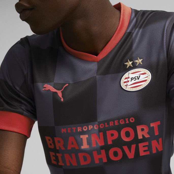Puma På Salg Parisian Night-high Risk Red Psv Eindhoven Borte 22-23 Replica Jersey Herre