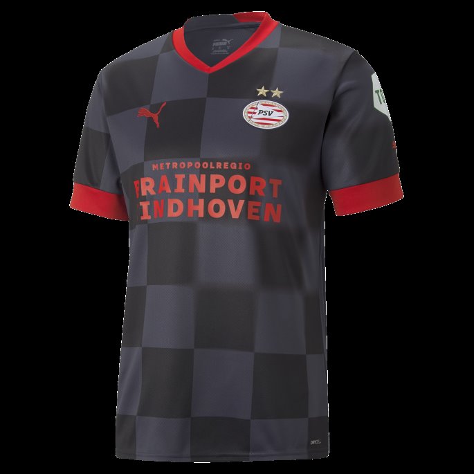 Puma På Salg Parisian Night-high Risk Red Psv Eindhoven Borte 22-23 Replica Jersey Herre