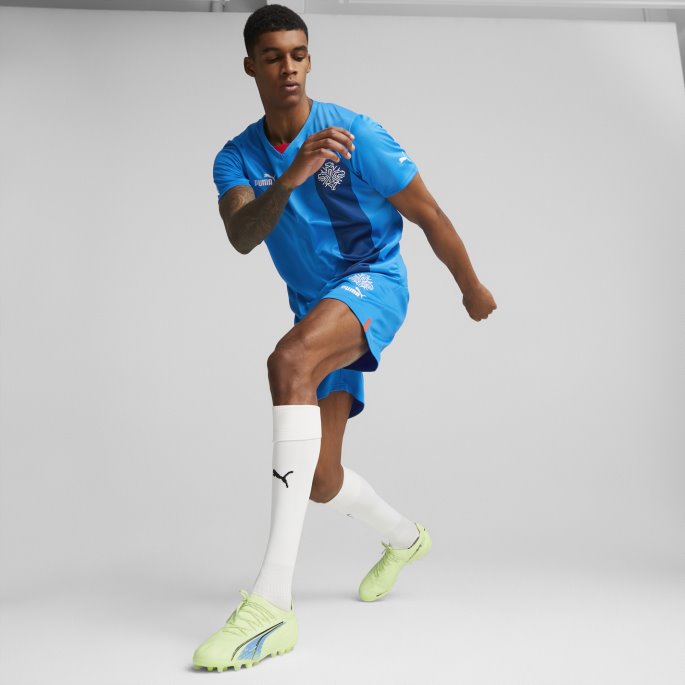 Island 22-23 Replica Shorts Menn Puma På Tilbud Elektrisk Blå Limonade