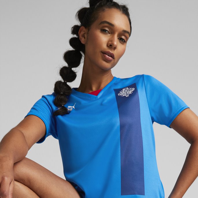 Elektrisk Blå Limonade Puma På Salg Iceland Home 22-23 Replica Jersey Women