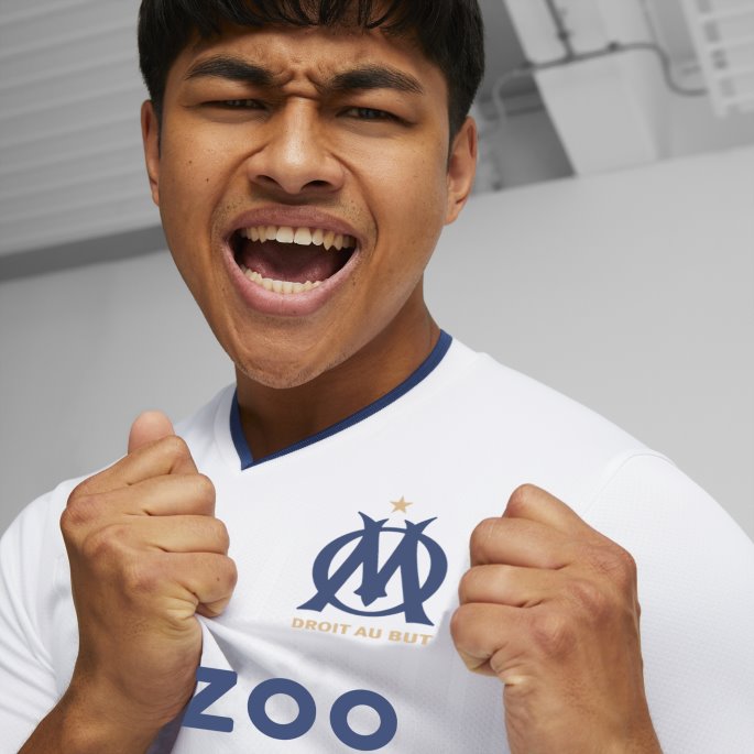 Hvit-limoges Puma På Salg Olympique De Marseille Hjemme '22-'23 Herre Kopi Jersey