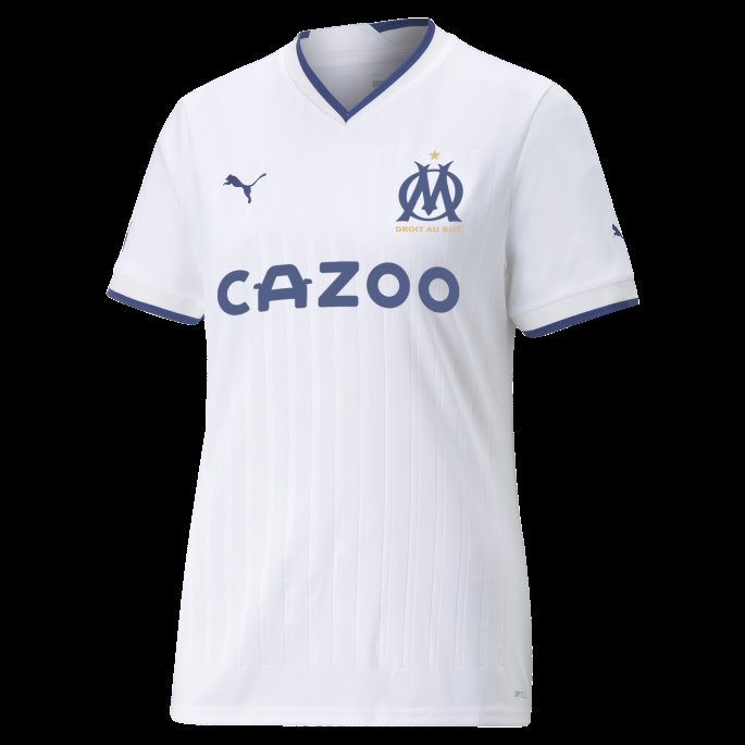 Puma På Salg Hvit-limoges Olympique De Marseille Hjemme 22-23 Kopi Jersey Kvinner