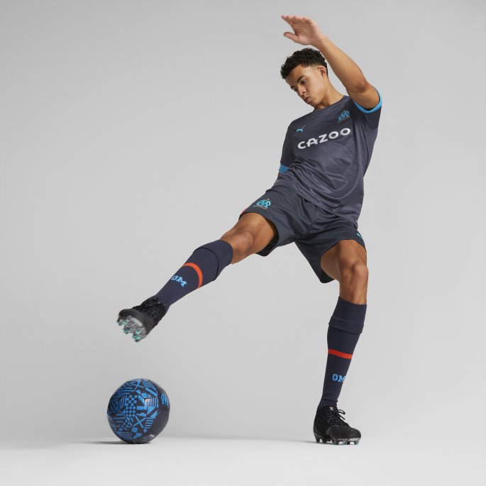 Parisian Night-bleu Azur Puma På Salg Olympic De Marseille Borte 22-23 Kopi Jersey Herre