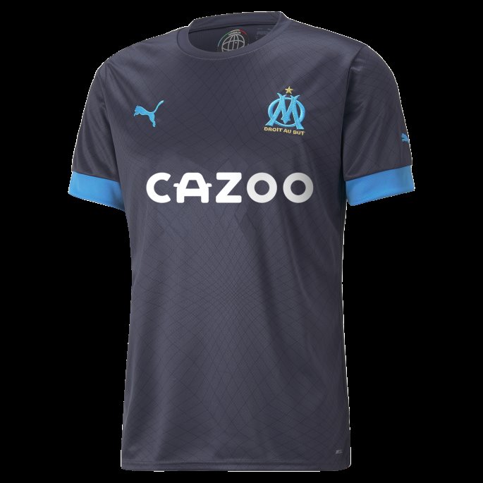 Parisian Night-bleu Azur Puma På Salg Olympic De Marseille Borte 22-23 Kopi Jersey Herre