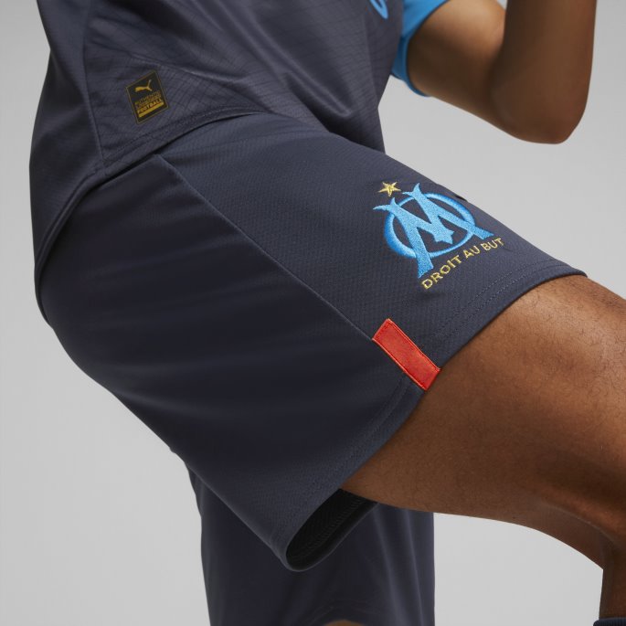Parisisk Natt-bleu Azur Puma På Salg Olympiske Marseille 22-23 Replica Shorts Menn