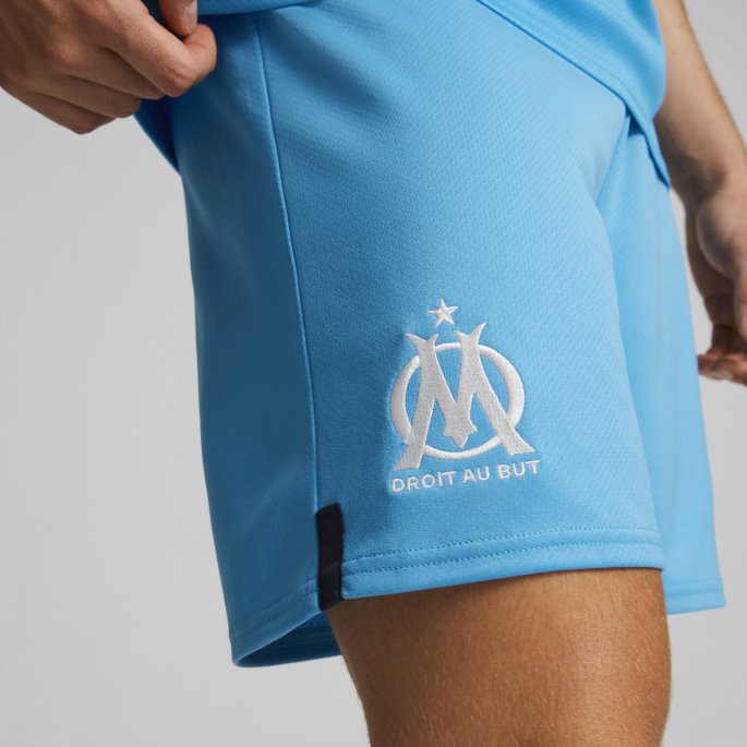 Bleu Azur-mykonos Blå Puma På Salg Olympic Marseille 22-23 Replica Shorts Menn