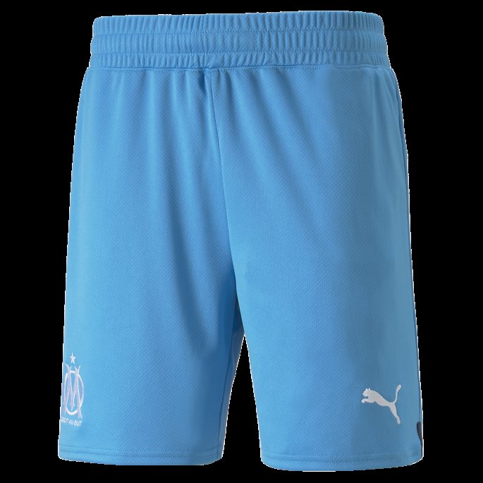 Bleu Azur-mykonos Blå Puma På Salg Olympic Marseille 22-23 Replica Shorts Menn