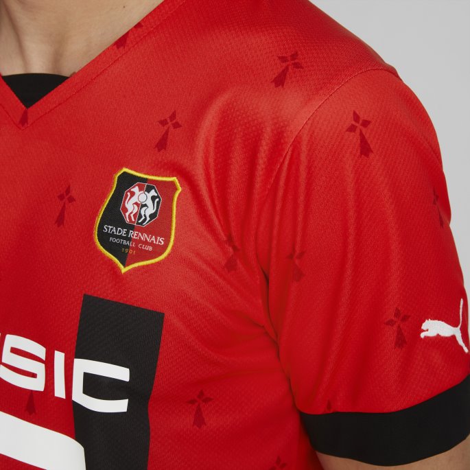 Puma På Salg Stadion Rennais F.c. Hjemme 22-23 Replica Jersey Menn Rød-svart