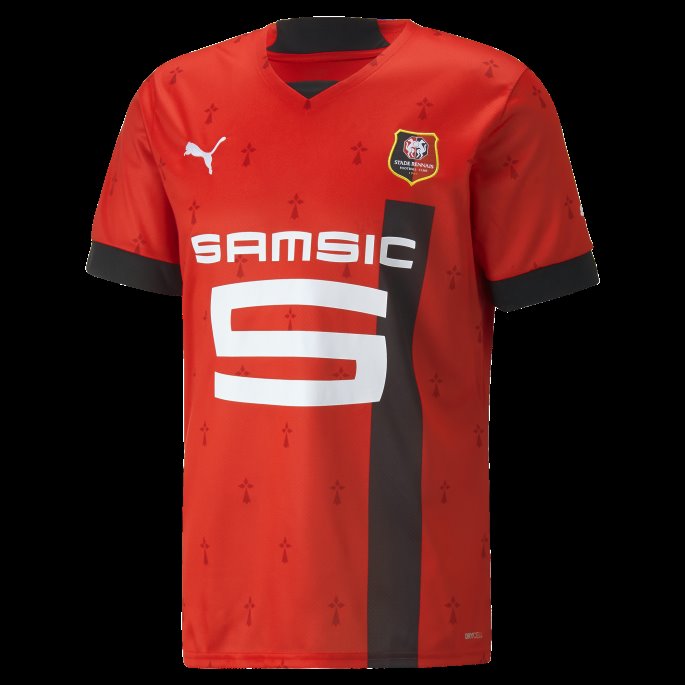 Puma På Salg Stadion Rennais F.c. Hjemme 22-23 Replica Jersey Menn Rød-svart