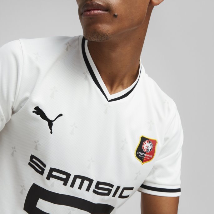 Hvit-svart Puma På Salg Stade Rennais F.c. Borte 22-23 Replica Jersey Herrer