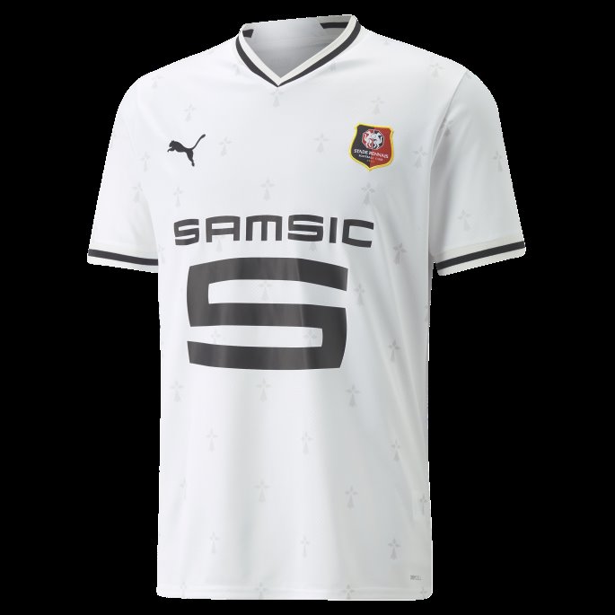 Hvit-svart Puma På Salg Stade Rennais F.c. Borte 22-23 Replica Jersey Herrer