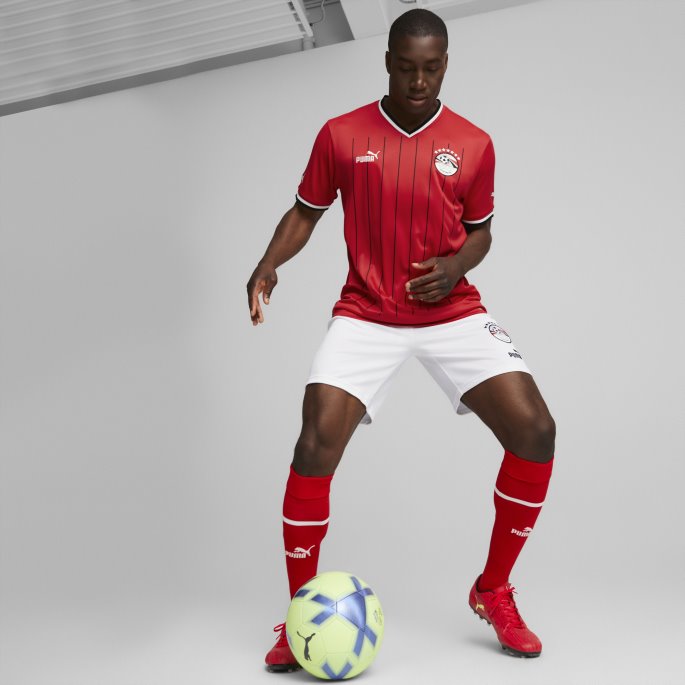Puma På Tilbud Egypt Hjem 22-23 Replica Jersey Herre Tango Rød -hvit