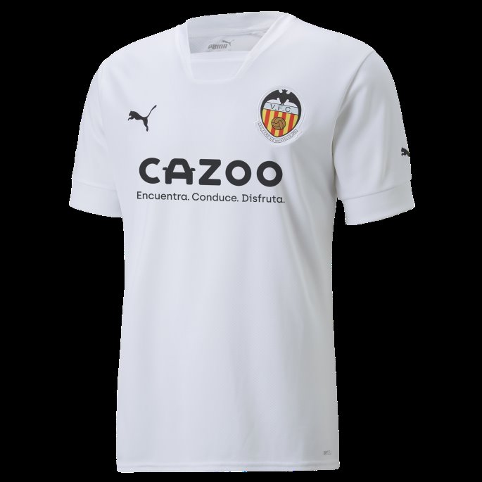 Valencia Cf Home 22-23 Replica Jersey Herre Hvit-svart Puma På Salg
