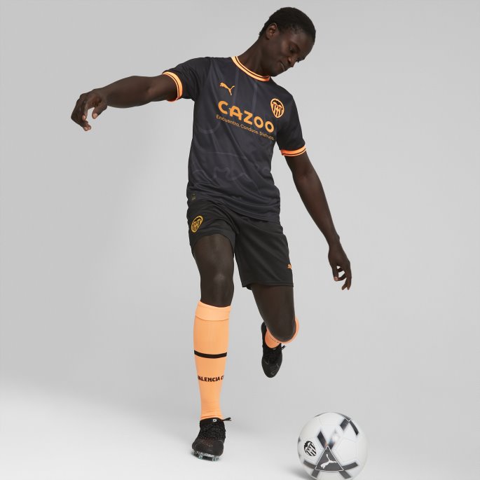 Svart-neon Sitrus Puma På Salg Valencia Cf Borte 22-23 Replica Jersey Herre