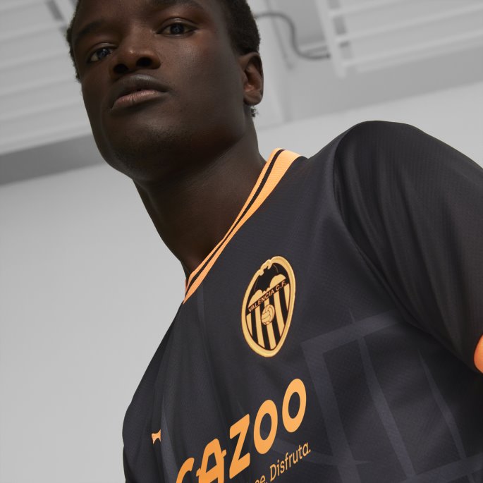 Svart-neon Sitrus Puma På Salg Valencia Cf Borte 22-23 Replica Jersey Herre