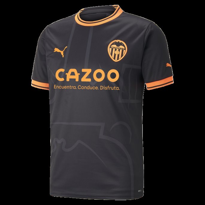 Svart-neon Sitrus Puma På Salg Valencia Cf Borte 22-23 Replica Jersey Herre