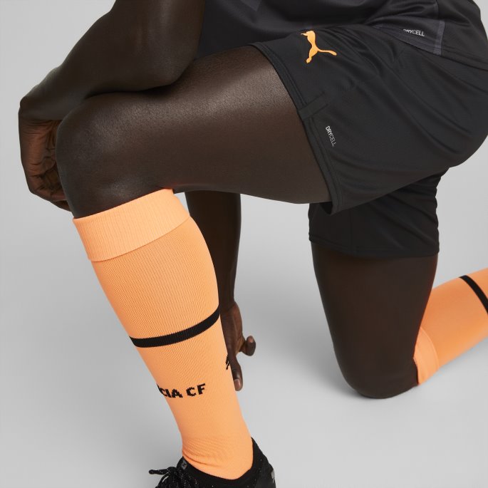 Puma På Salg Valencia Cf 22-23 Replica Shorts Menn Svart-neon Sitrus