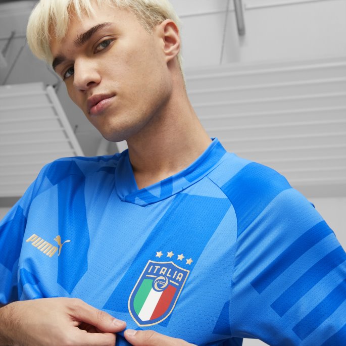 Puma På Tilbud Italien Fotball Hjemme Herre Førkampstrøye Tenne Blå-elektrisk Blå