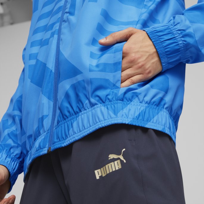 Puma På Salg Tenne Blå-elektrisk Blå Italia Fotball Førkamp Hjemmejakke Herre