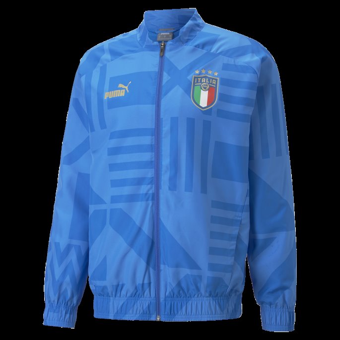 Puma På Salg Tenne Blå-elektrisk Blå Italia Fotball Førkamp Hjemmejakke Herre