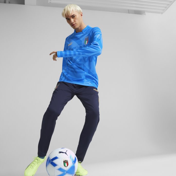 Italia Fotball Prematch Bukser Menn Peacoat-team Gold Puma På Salg