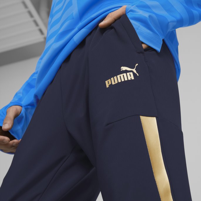 Italia Fotball Prematch Bukser Menn Puma På Salg Peacoat-team Gull