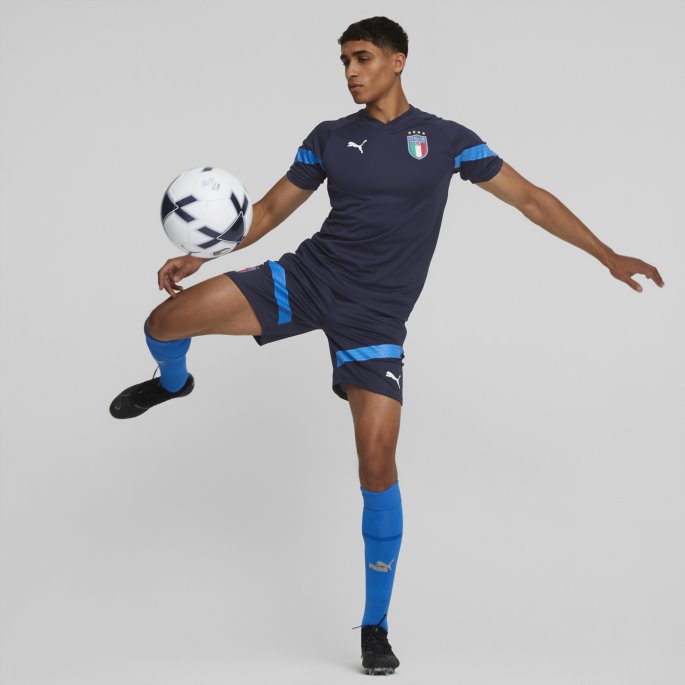 Italia Treningsshorts For Menn Peacoat-ignite Blå Puma På Tilbud