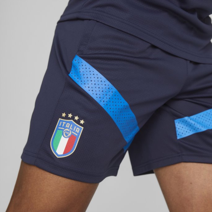 Italia Treningsshorts For Menn Peacoat-ignite Blå Puma På Tilbud