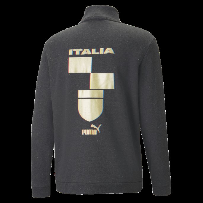 Italy Ftblculture Treningsjakke Herre Puma På Salg Mørk Grå Lyng-team Gull
