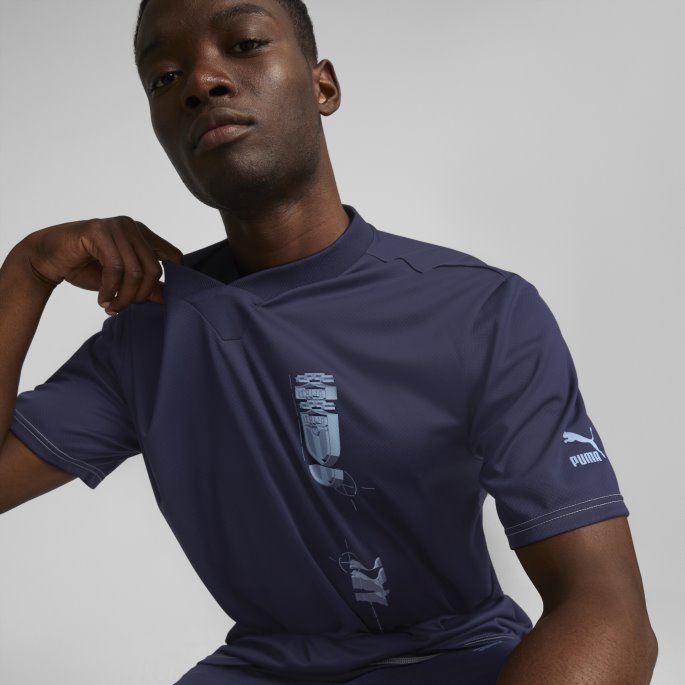 Puma På Salg Italia Football Statement Herretrøye Peacoat-Nimbus Cloud
