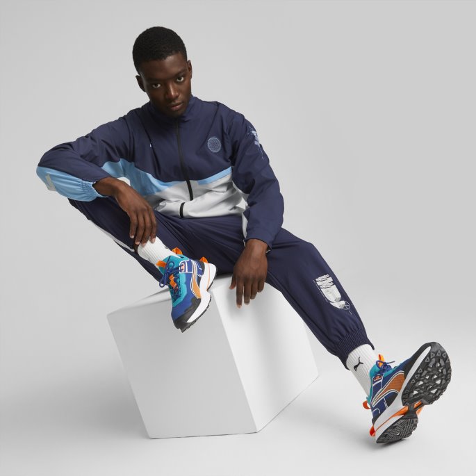 Peacoat-nimbus Cloud Italy Ftblstatement Vevd Jakke Menn Puma På Salg