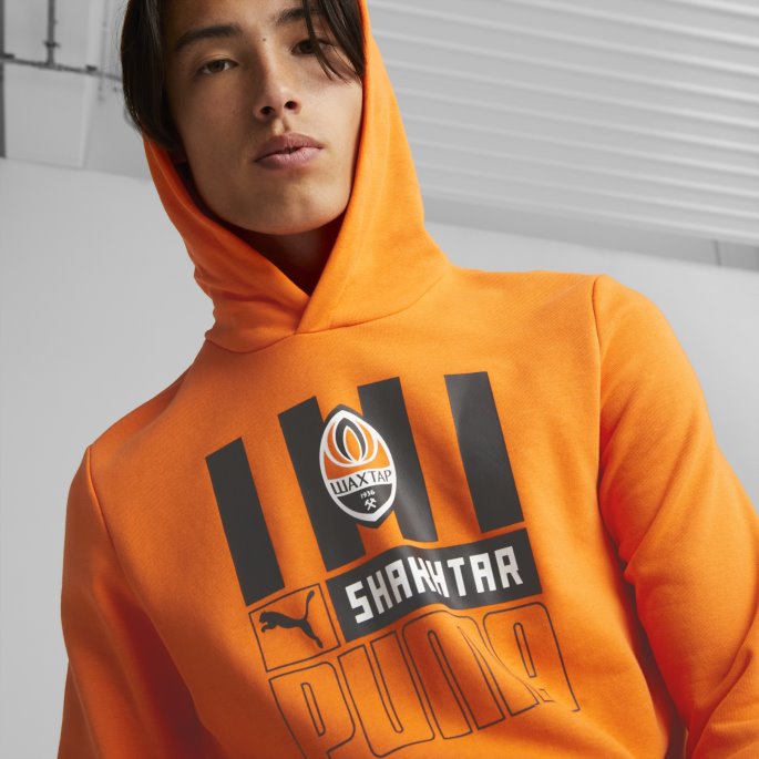 Fc Shakhtar Donetsk Fotball Ftblcore Hettegenser Menn Gylden Valmue-svart Puma På Salg