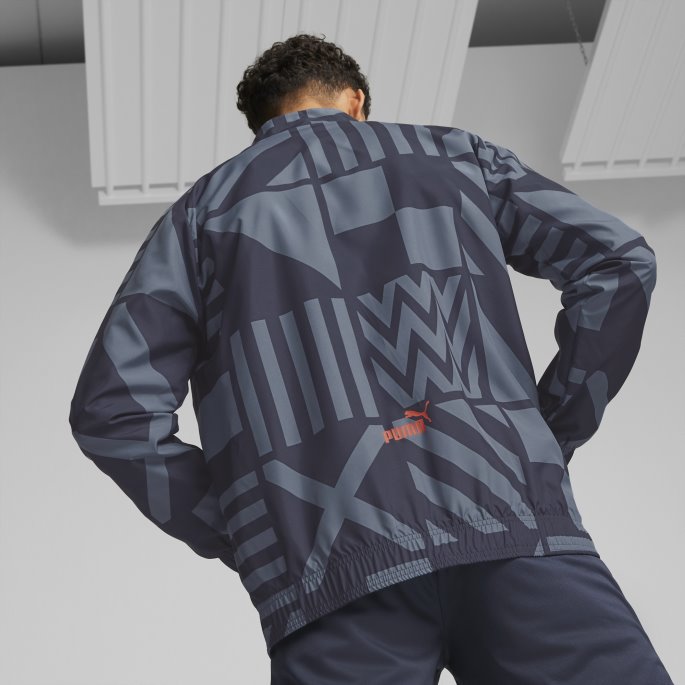 Olympique De Marseille Fotball Førkampsjakke Menn Parisian Night-bleu Azur Puma På Salg
