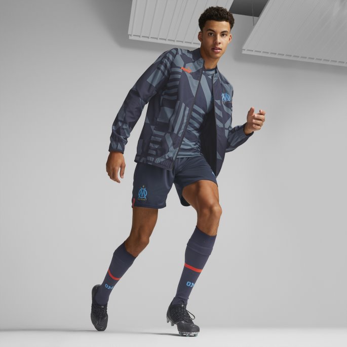 Puma På Tilbud Olympisk Marseille Fotball Førkampsjakke Herre Parisisk Natt-asurblå
