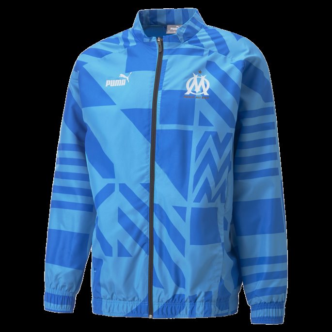 Puma På Tilbud Bleu Azur-nitro Blå Olympique De Marseille Fotball Førkampsjakke Herre