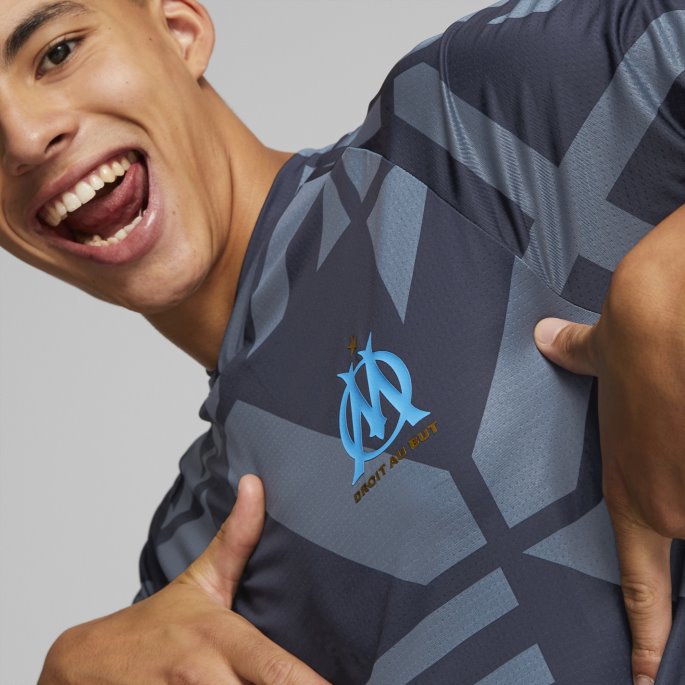 Puma På Salg Parisisk Natt-blå Azur Olympiske Marseille Fotball Førkamp Trøye Menn