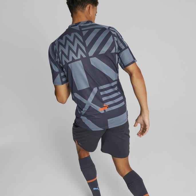 Puma På Salg Parisisk Natt-blå Azur Olympiske Marseille Fotball Førkamp Trøye Menn