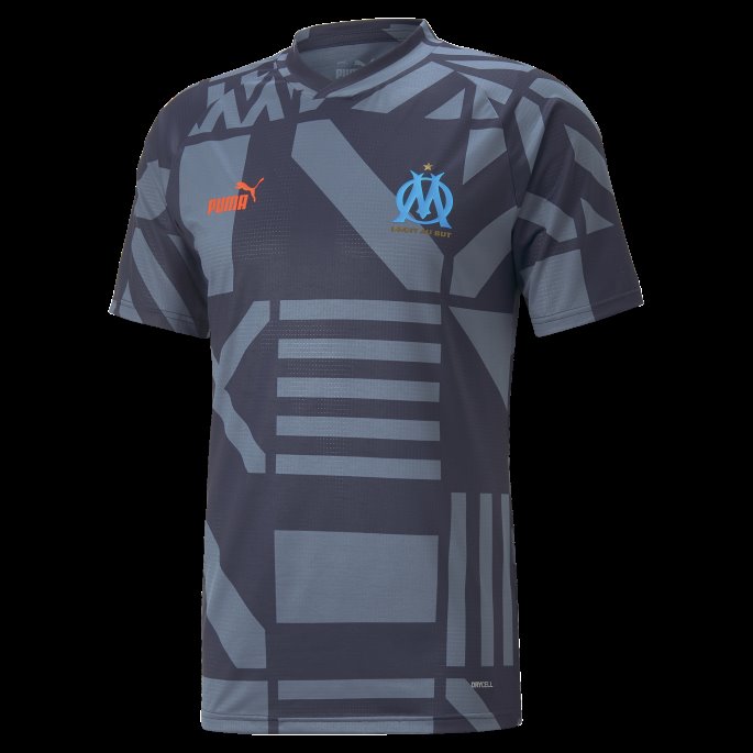 Puma På Salg Parisisk Natt-blå Azur Olympiske Marseille Fotball Førkamp Trøye Menn