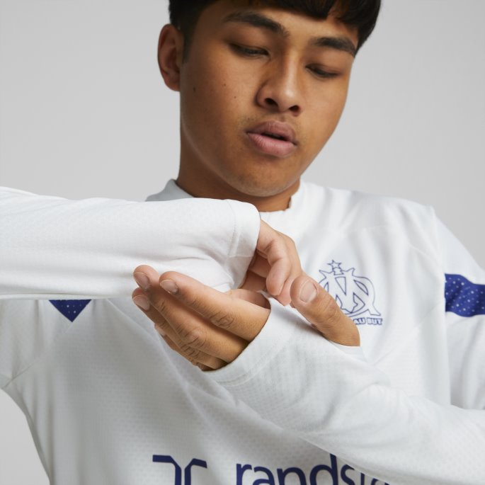 Puma På Tilbud Olympique De Marseille Fotball Quarter-zip Trening Topp Menn Hvit-limoges
