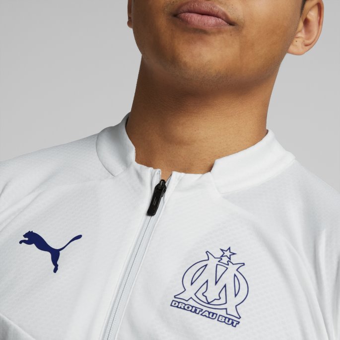 Puma På Tilbud Olympique De Marseille Fotball Quarter-zip Trening Topp Menn Hvit-limoges