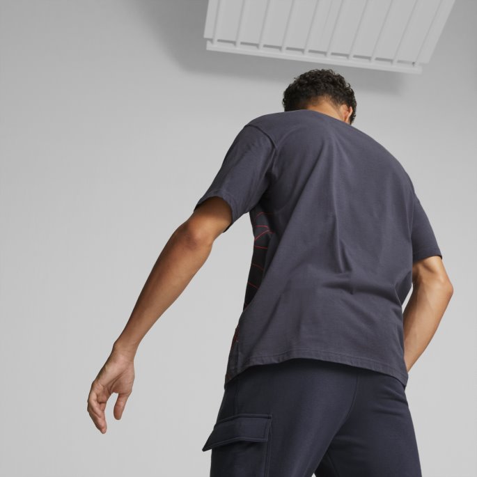 Parisisk Natt-bleu Azur Puma På Salg Olympic Marseille Ftblculture Tee Menn